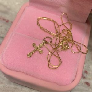 14k Dainty Cross Necklace